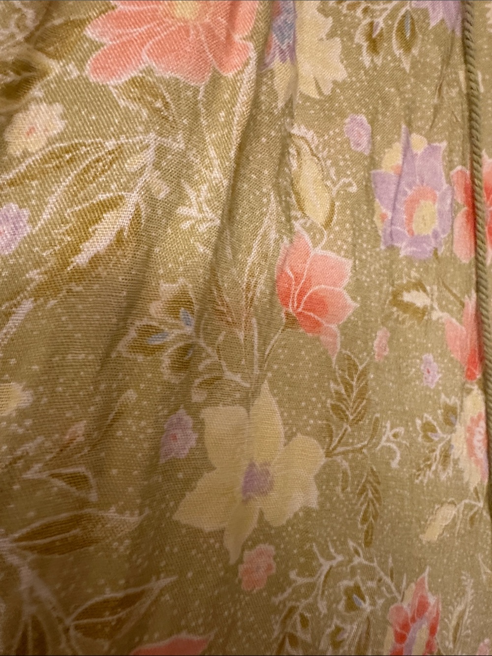 Billabong Olive Green Floral Lace-Up Swim Coverup - Picture 3 of 7